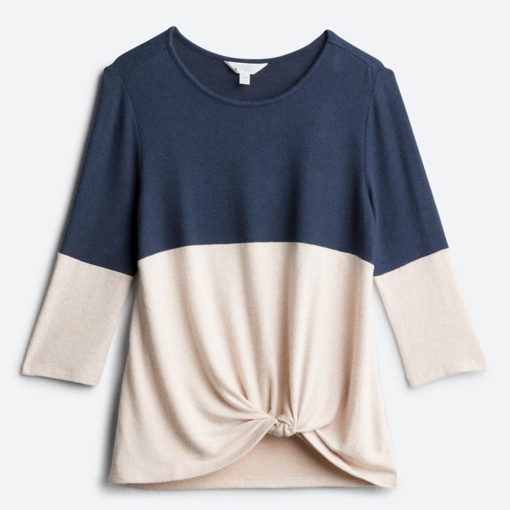 MIX by 41 Hawthorn Samantha Front Twist Brushed Knit Top